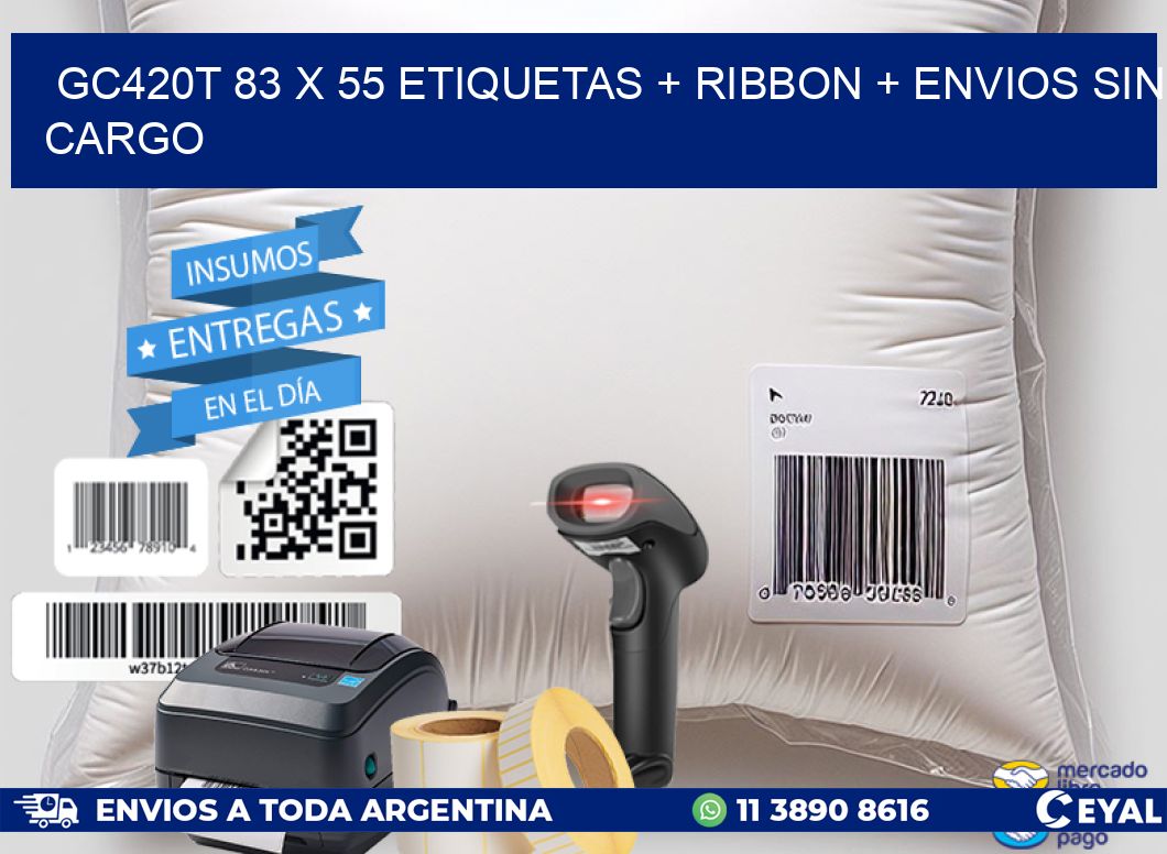 GC420T 83 x 55 etiquetas + ribbon + envios sin cargo