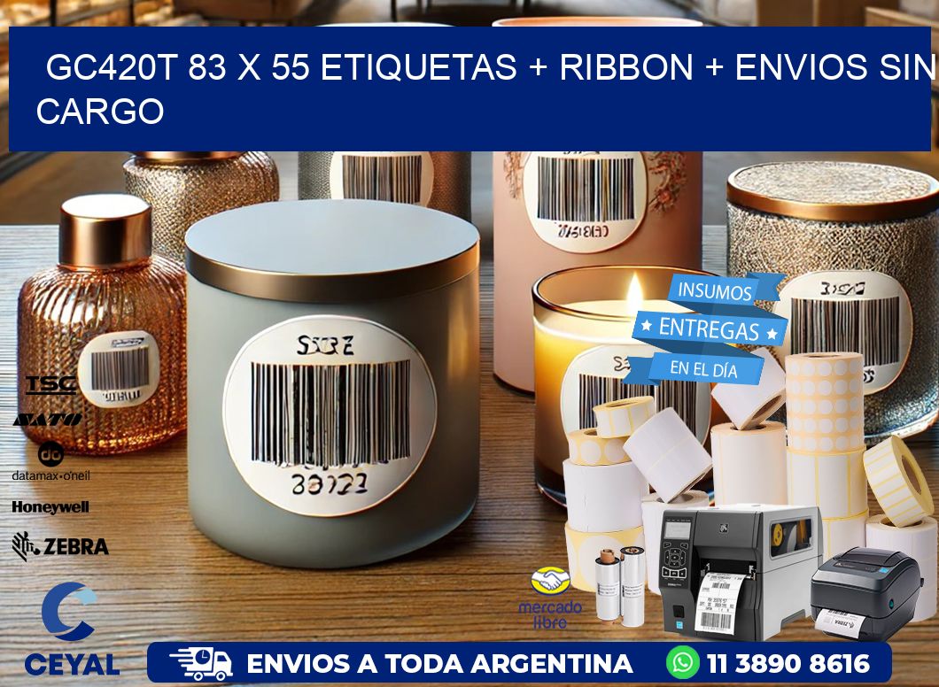 GC420T 83 x 55 etiquetas + ribbon + envios sin cargo
