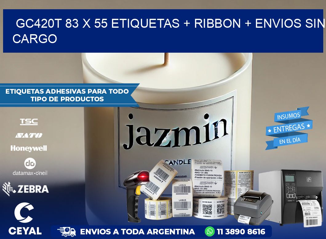 GC420T 83 x 55 etiquetas + ribbon + envios sin cargo