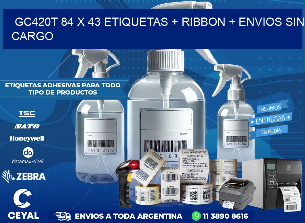 GC420T 84 x 43 etiquetas + ribbon + envios sin cargo