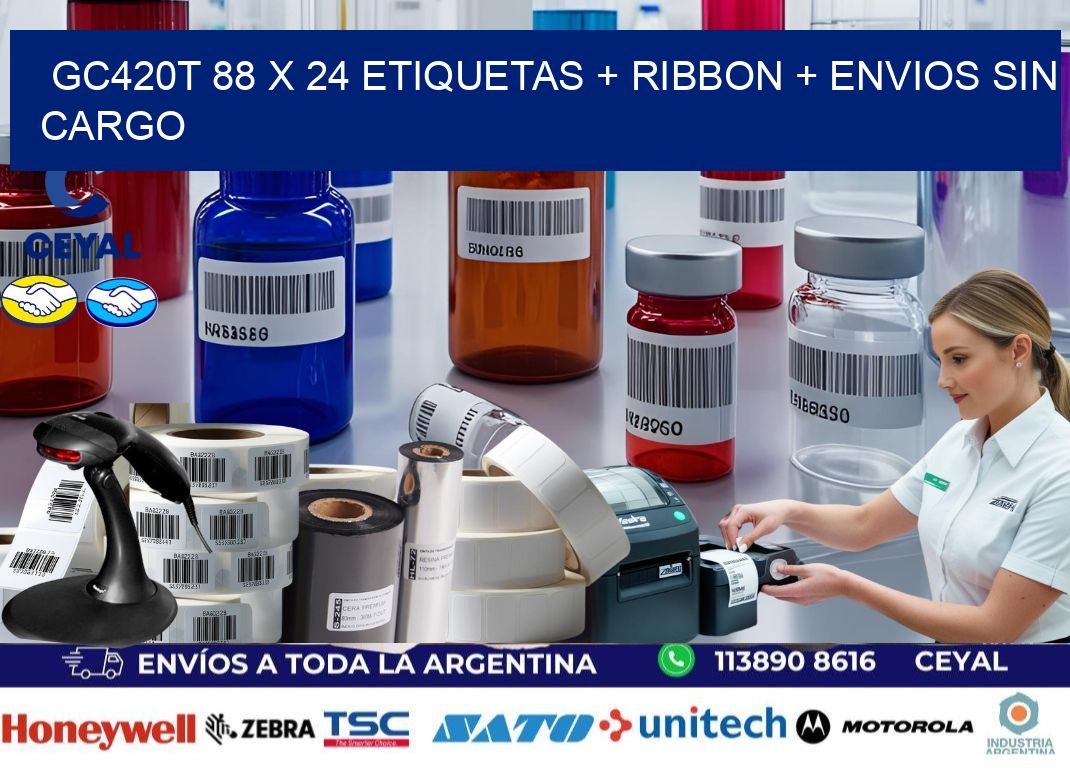 GC420T 88 x 24 etiquetas + ribbon + envios sin cargo