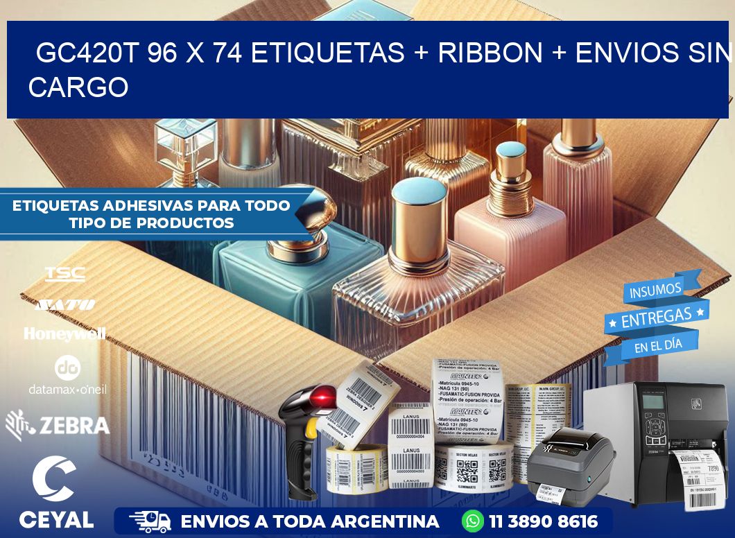 GC420T 96 x 74 etiquetas + ribbon + envios sin cargo