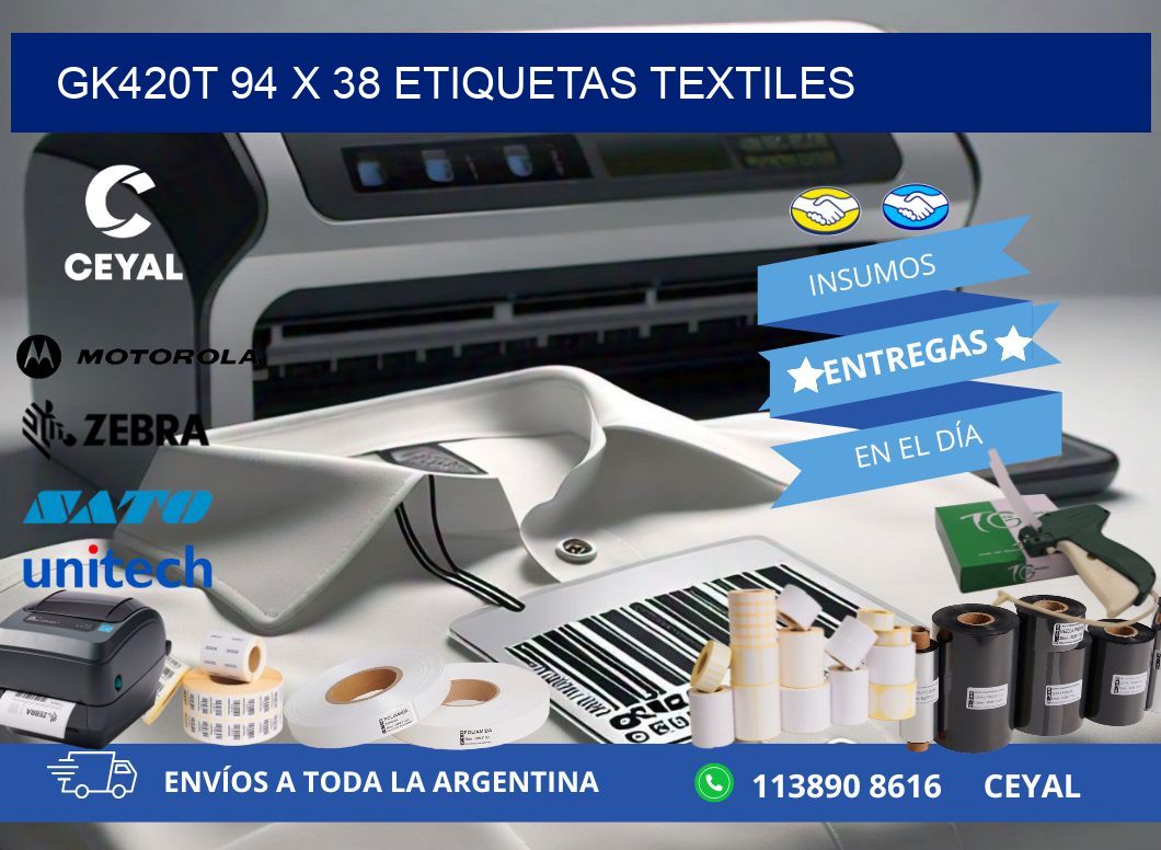 GK420T 94 x 38 ETIQUETAS TEXTILES