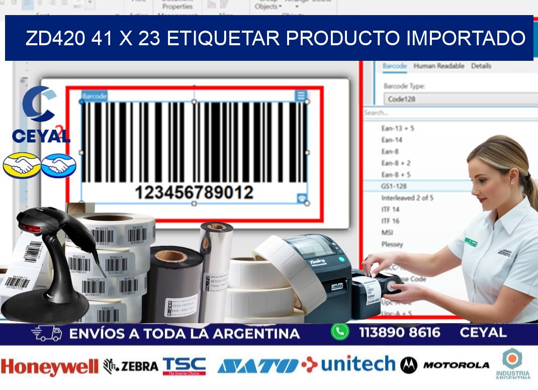 ZD420 41 x 23 ETIQUETAR PRODUCTO IMPORTADO