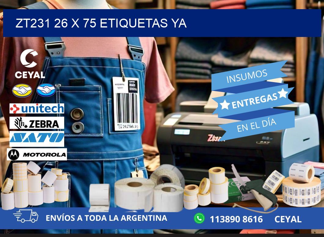 ZT231 26 x 75 ETIQUETAS YA