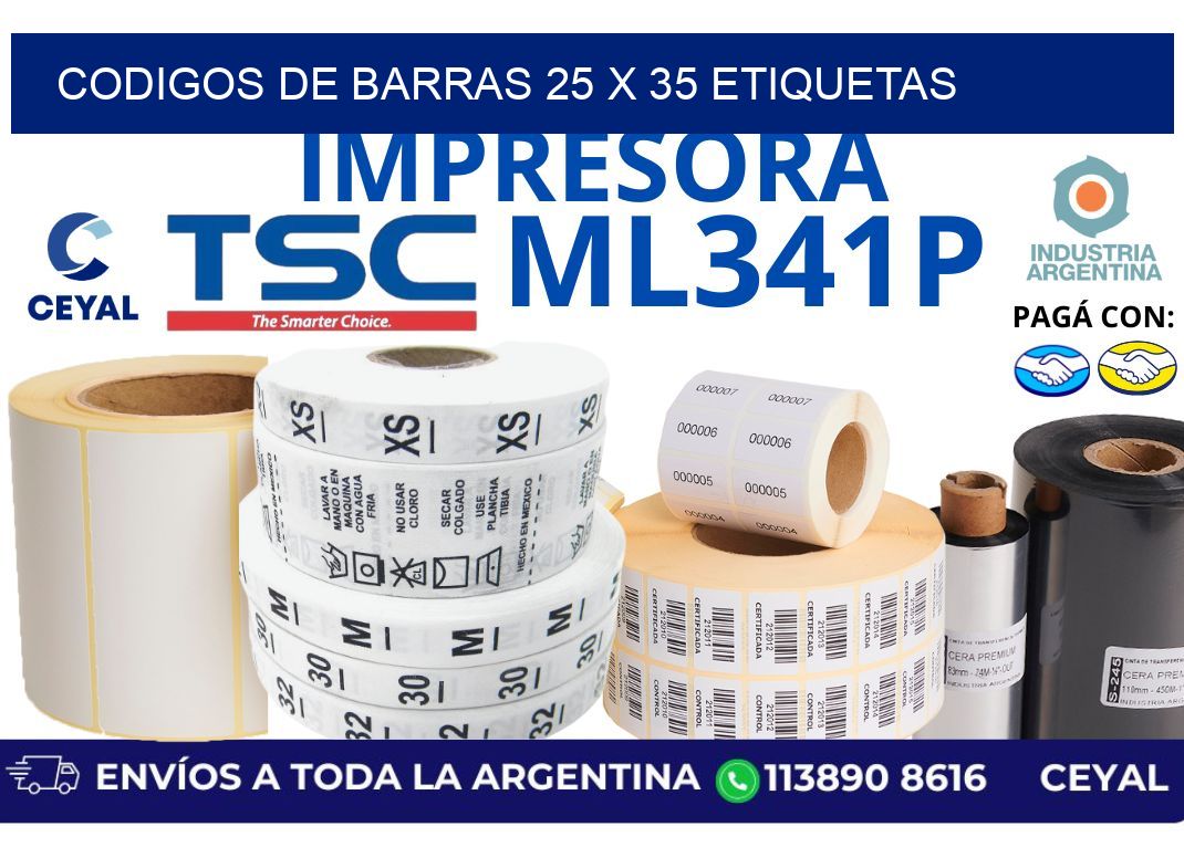 codigos de barras 25 x 35 etiquetas