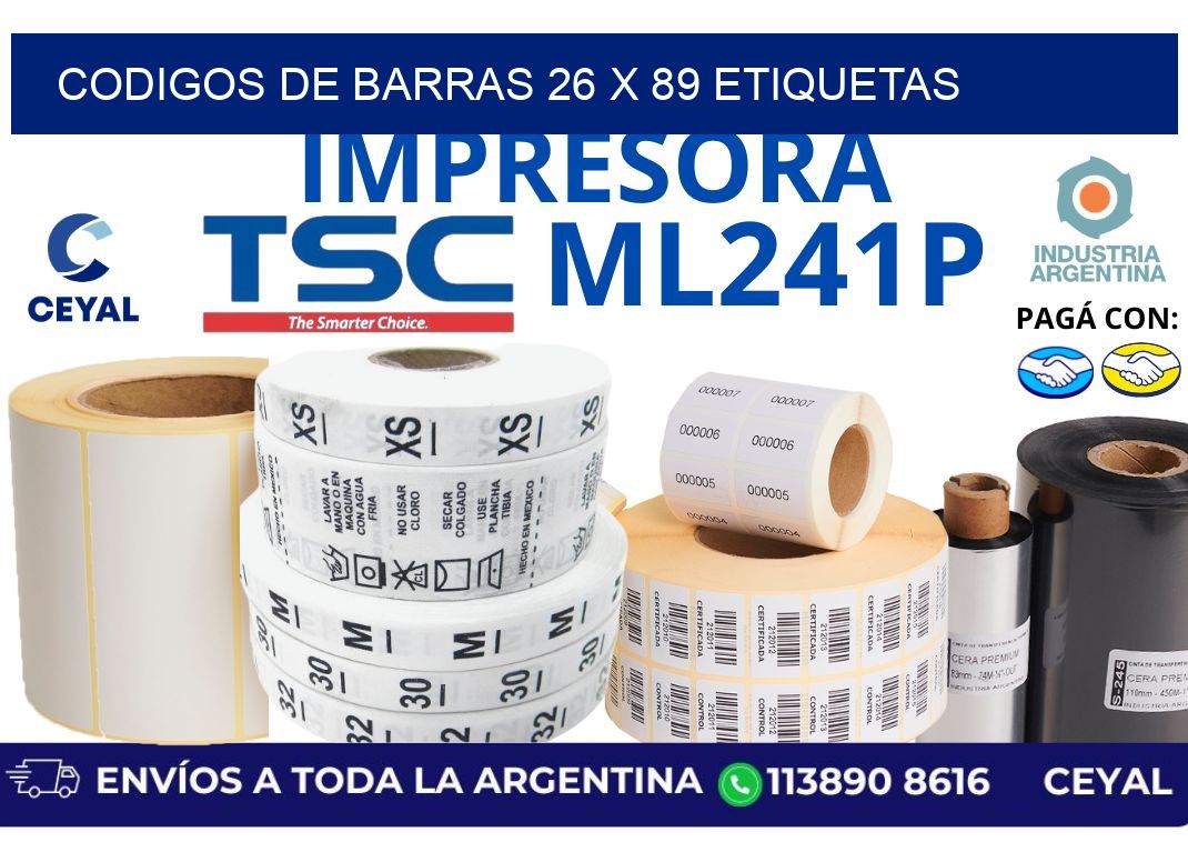 codigos de barras 26 x 89 etiquetas