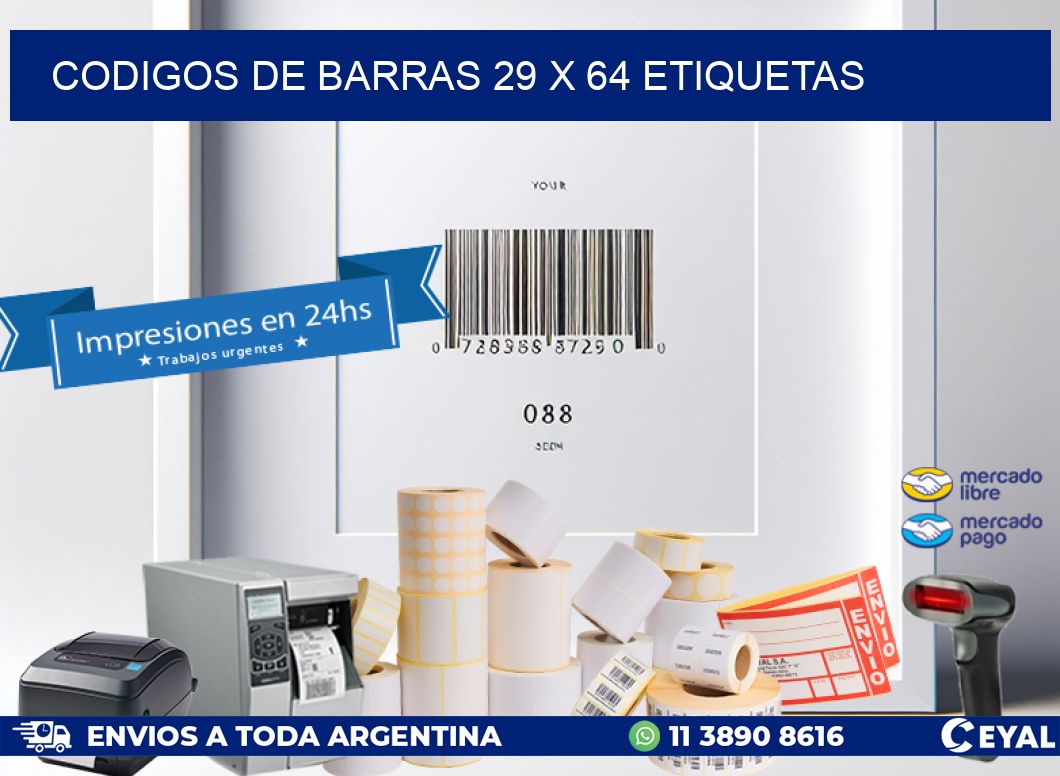 codigos de barras 29 x 64 etiquetas