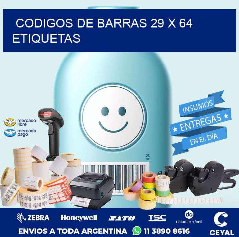 codigos de barras 29 x 64 etiquetas
