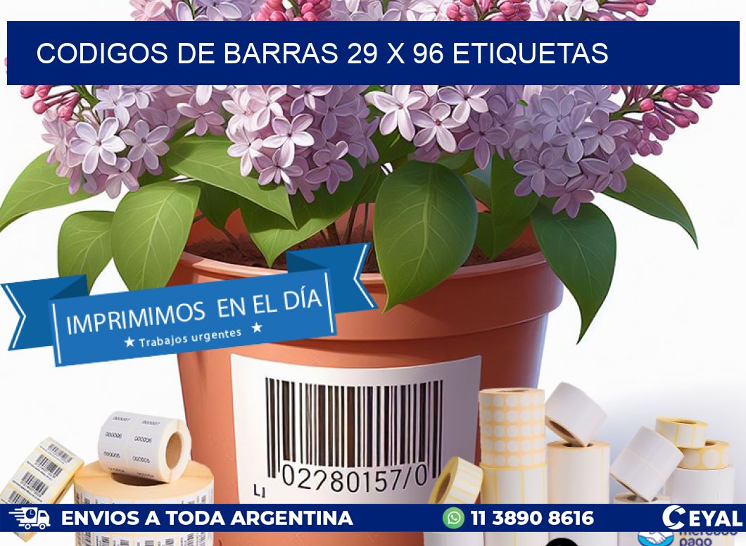 codigos de barras 29 x 96 etiquetas