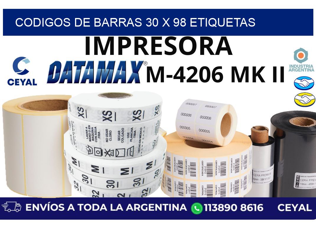 codigos de barras 30 x 98 etiquetas