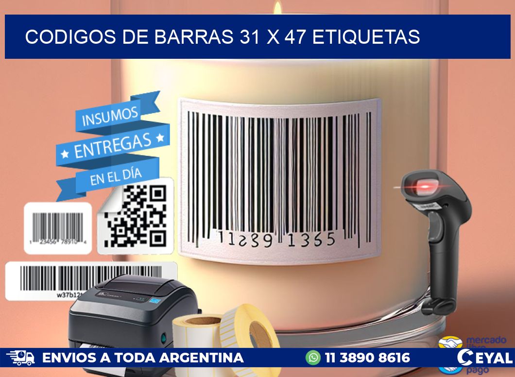 codigos de barras 31 x 47 etiquetas