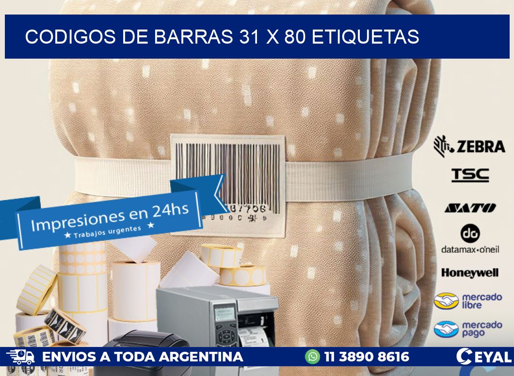 codigos de barras 31 x 80 etiquetas