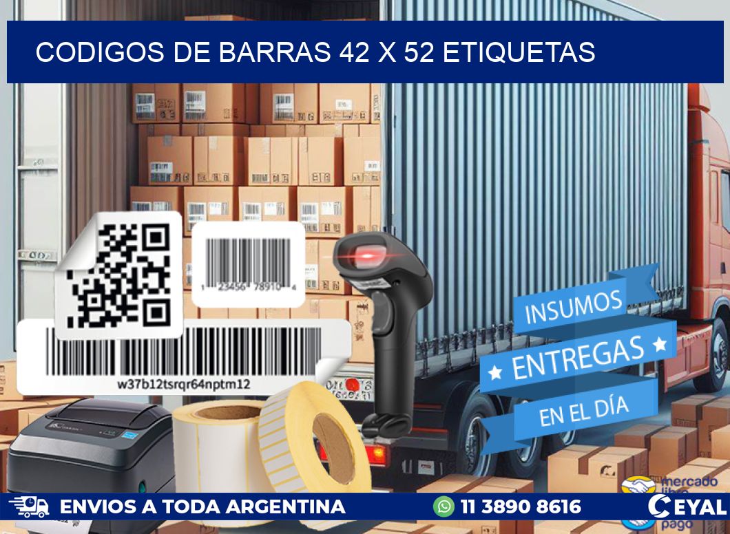 codigos de barras 42 x 52 etiquetas