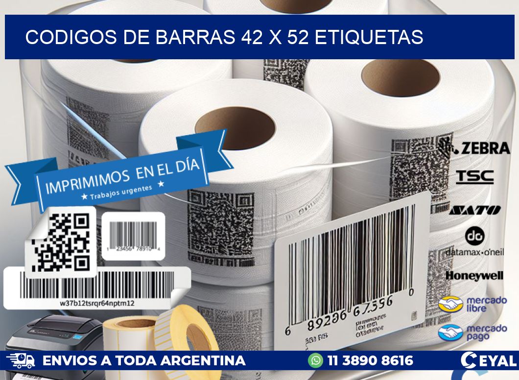 codigos de barras 42 x 52 etiquetas