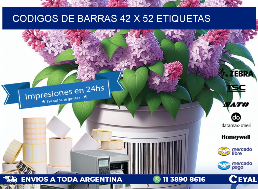 codigos de barras 42 x 52 etiquetas