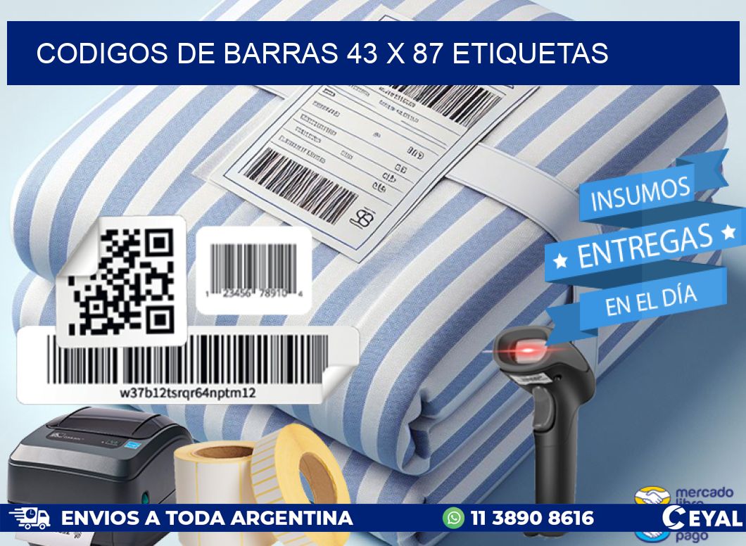codigos de barras 43 x 87 etiquetas