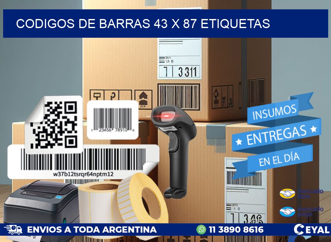 codigos de barras 43 x 87 etiquetas