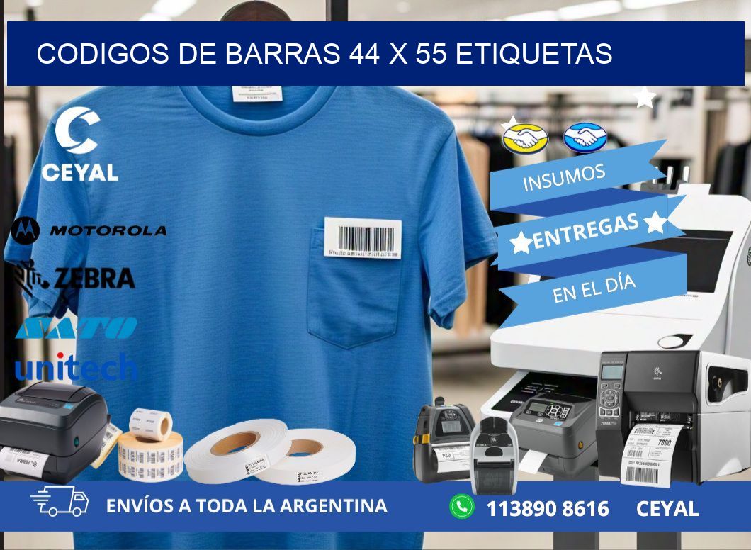 codigos de barras 44 x 55 etiquetas