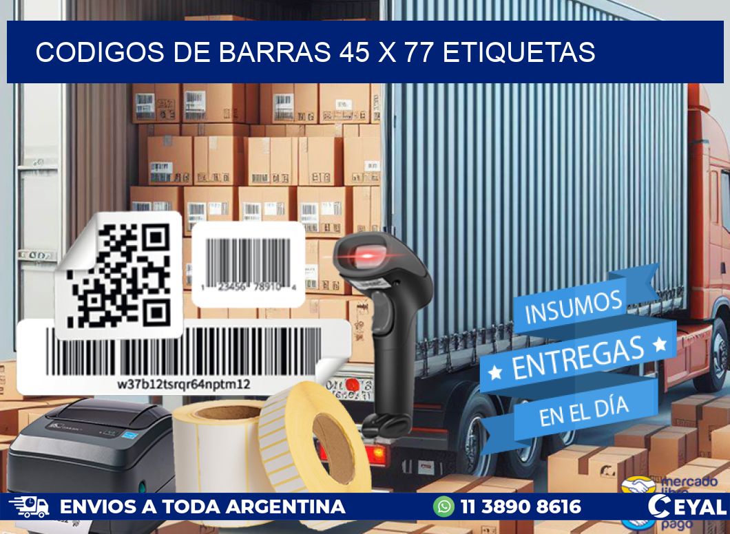 codigos de barras 45 x 77 etiquetas