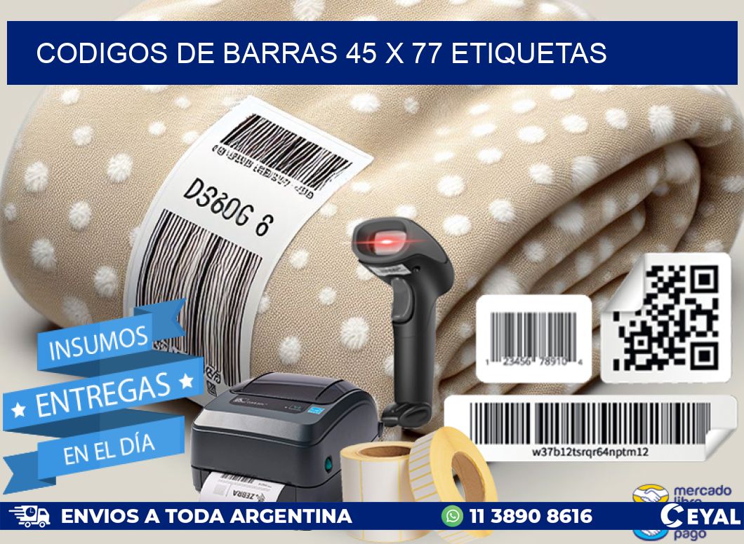 codigos de barras 45 x 77 etiquetas