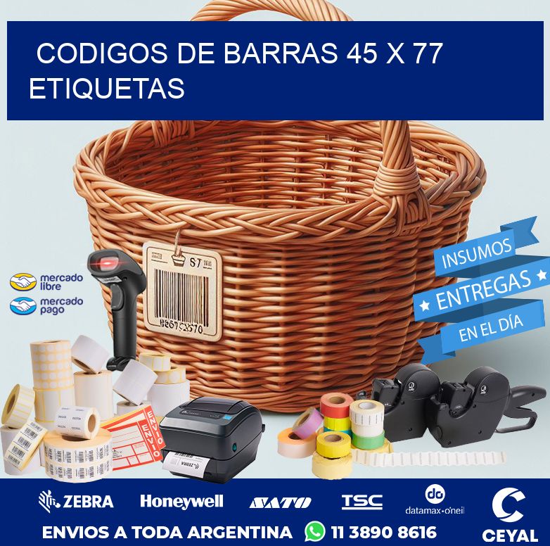 codigos de barras 45 x 77 etiquetas