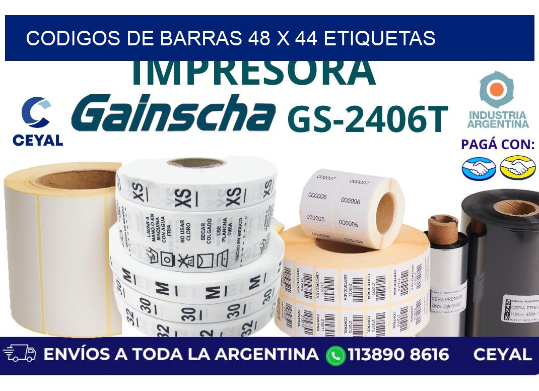 codigos de barras 48 x 44 etiquetas