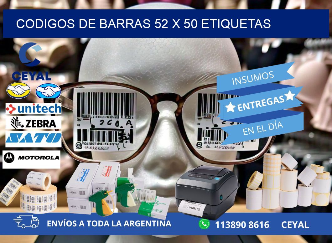 codigos de barras 52 x 50 etiquetas