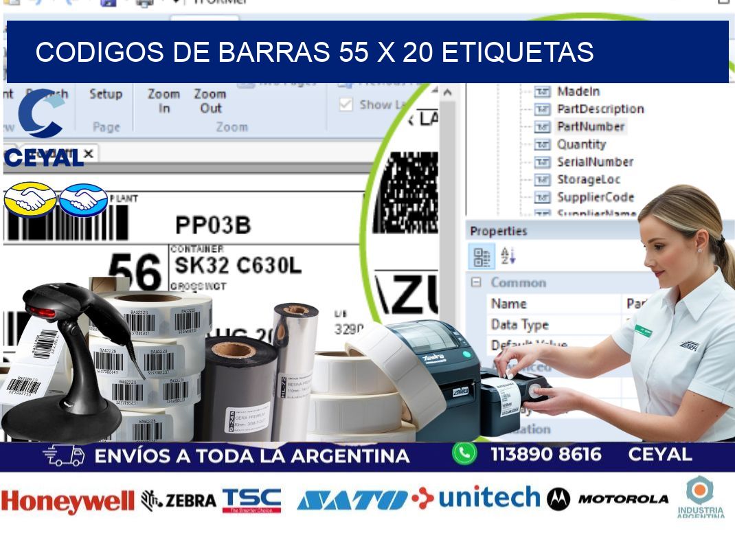 codigos de barras 55 x 20 etiquetas