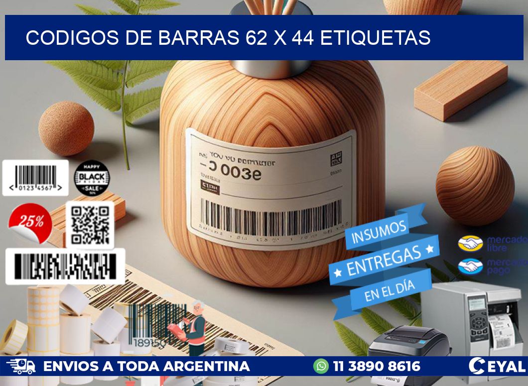 codigos de barras 62 x 44 etiquetas
