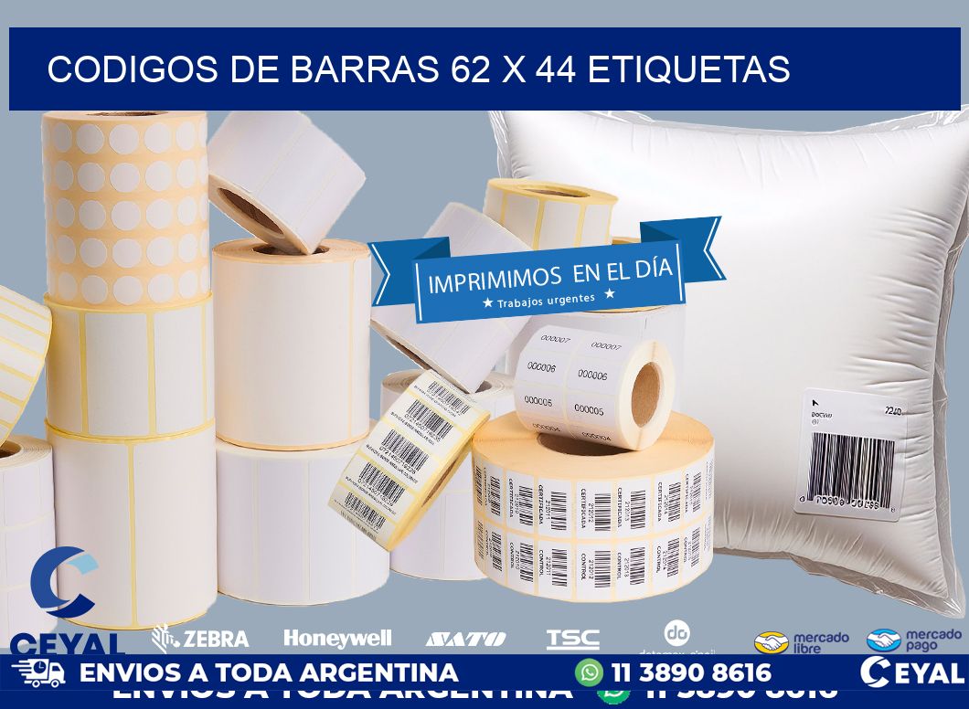 codigos de barras 62 x 44 etiquetas