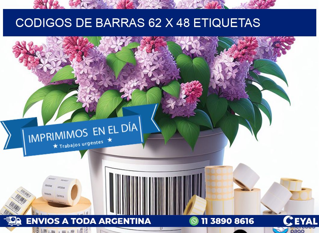 codigos de barras 62 x 48 etiquetas