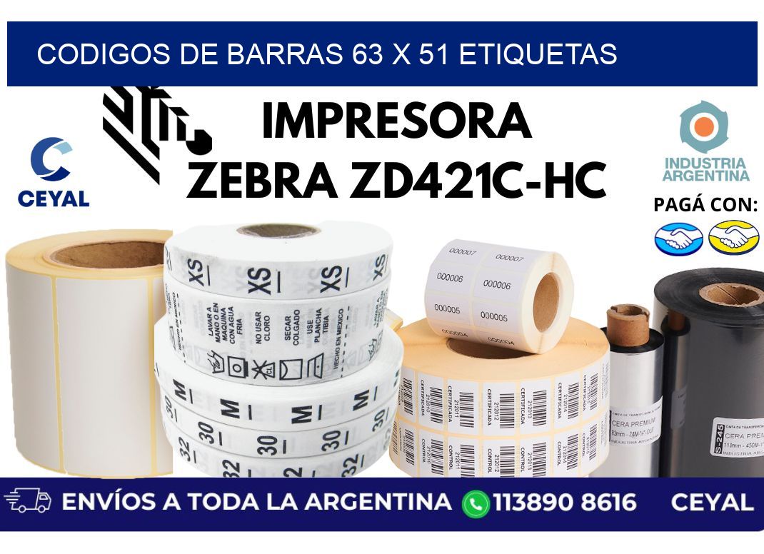 codigos de barras 63 x 51 etiquetas
