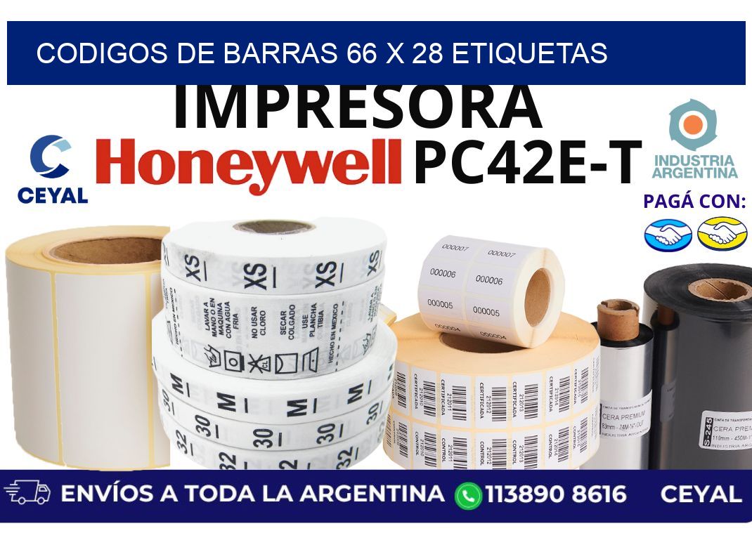 codigos de barras 66 x 28 etiquetas
