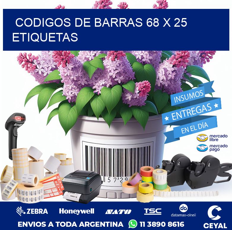 codigos de barras 68 x 25 etiquetas