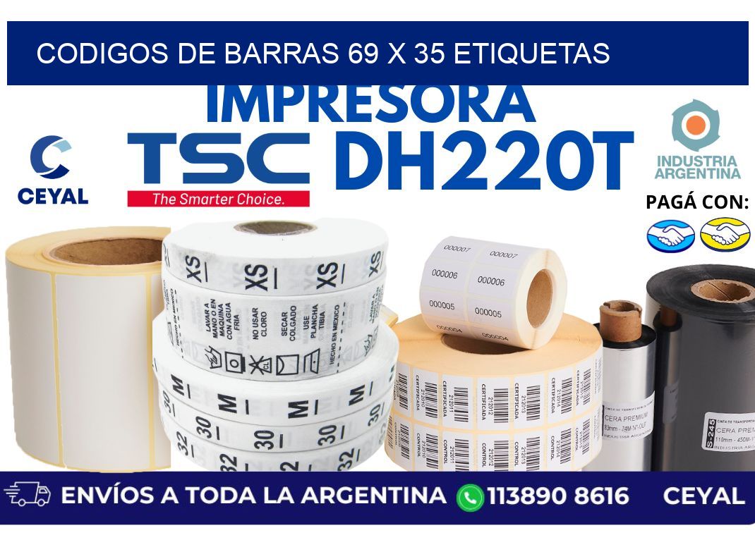 codigos de barras 69 x 35 etiquetas