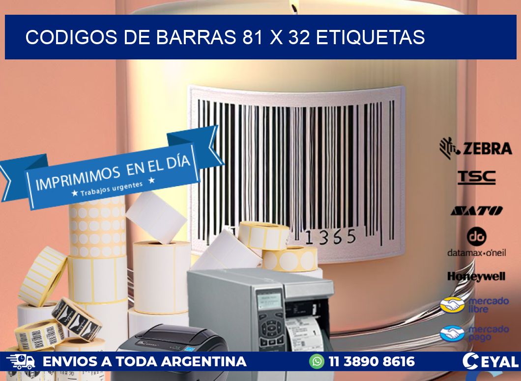 codigos de barras 81 x 32 etiquetas