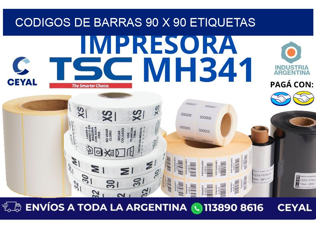 codigos de barras 90 x 90 etiquetas