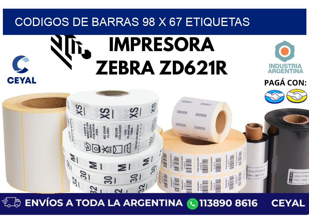 codigos de barras 98 x 67 etiquetas