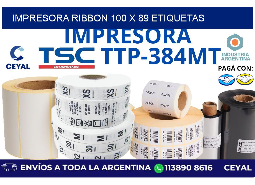 impresora ribbon 100 x 89 etiquetas