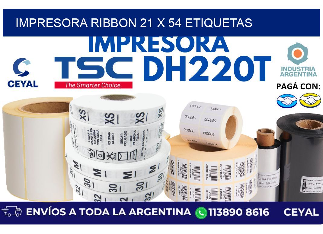 impresora ribbon 21 x 54 etiquetas