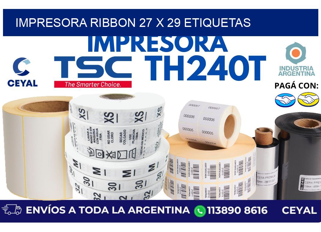 impresora ribbon 27 x 29 etiquetas