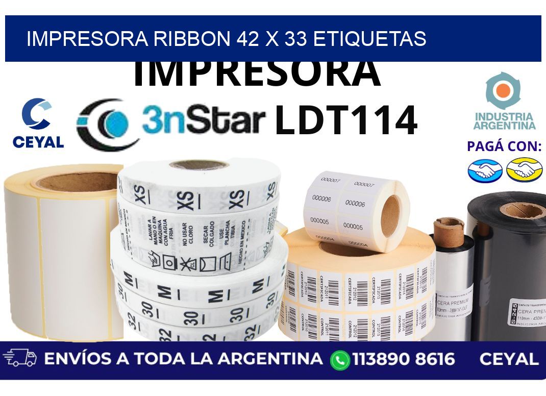 impresora ribbon 42 x 33 etiquetas