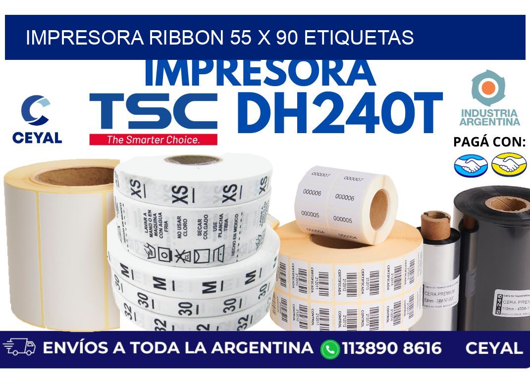 impresora ribbon 55 x 90 etiquetas