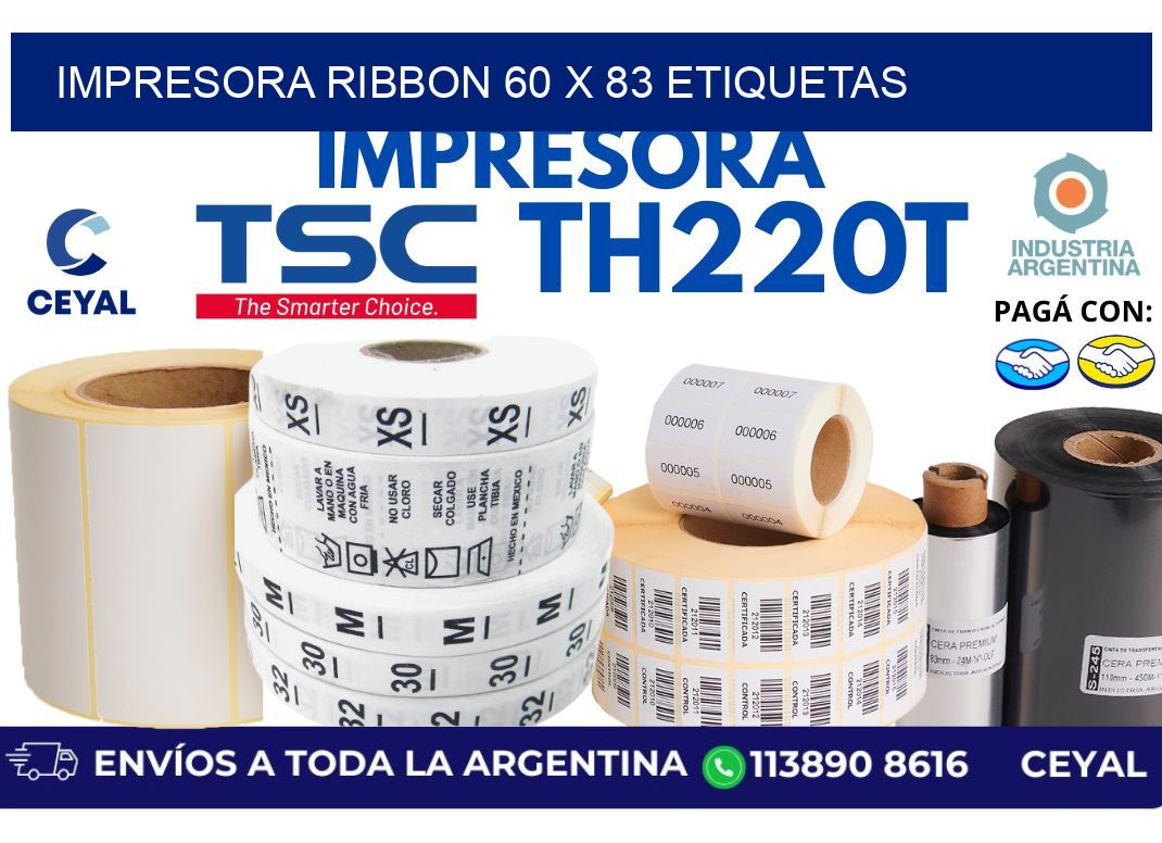 impresora ribbon 60 x 83 etiquetas