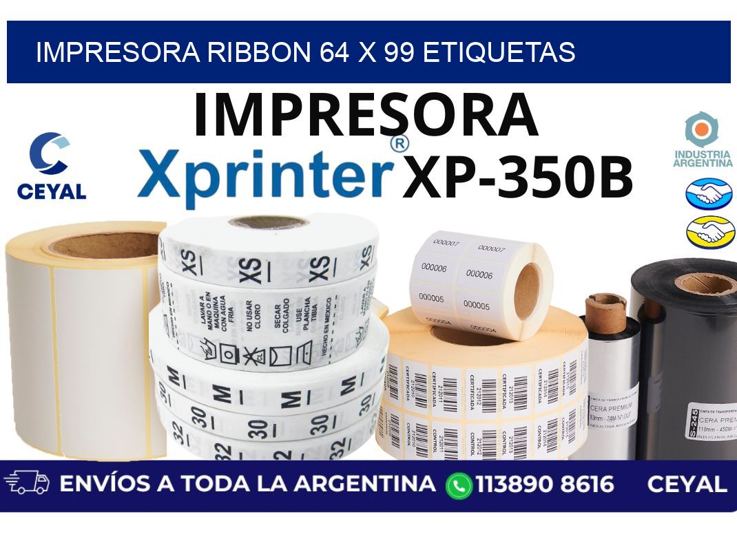 impresora ribbon 64 x 99 etiquetas