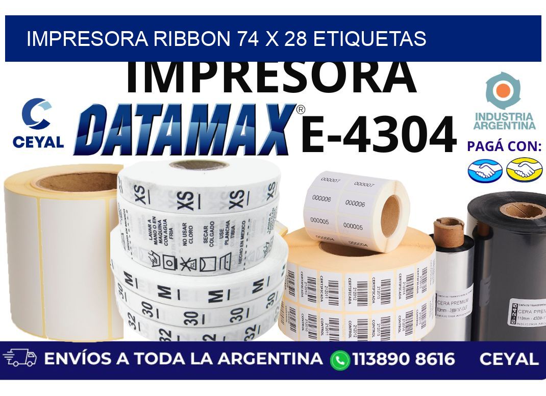 impresora ribbon 74 x 28 etiquetas
