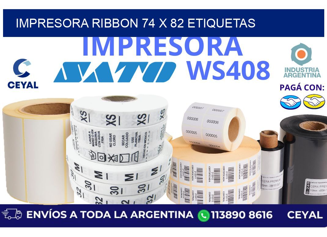 impresora ribbon 74 x 82 etiquetas