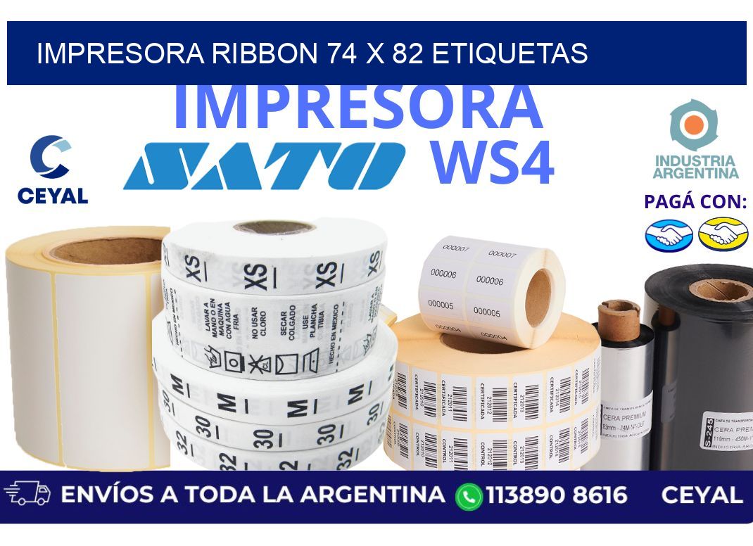 impresora ribbon 74 x 82 etiquetas