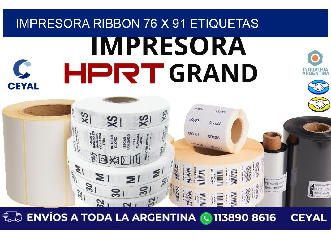 impresora ribbon 76 x 91 etiquetas